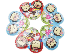海太猫头巧克力27g韩国进口可爱心形情侣棒棒糖儿童休闲小零食品