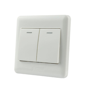 暗装86型 二开双开2位双联单控开关 2开两位两开双位插座面板