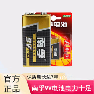 南孚9V电池九伏方块方形干电池碱性万用表玩具话筒叠层1粒装6LR61