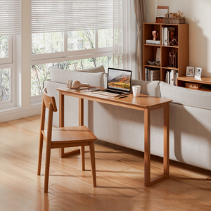 实木书桌靠墙长桌客厅窄桌子家用书房写字桌卧室电脑桌简易学习桌