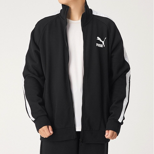 puma彪马加绒外套男2021冬季新款t7拼接立领黑白配运动夹克530268