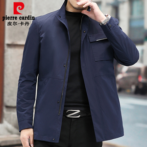 皮尔卡丹男士外套成熟稳重青年2022年新款男装上衣春秋季夹克立领