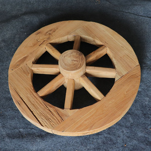 矮凳花架木架风化木车轴老榆木古旧装饰马车f轱辘老月下观秋花i138