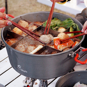 火枫盛宴火锅大锅火锅涮锅家庭户外自驾露营野餐野炊九宫格4.4l