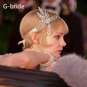 了不起的盖茨比新娘头饰唐嫣同款皇冠复古珍珠手链结婚舞会发饰品