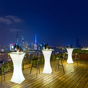 休闲酒吧桌椅商用组合高脚户外庭院阳台露天创意清吧发光散台桌子
