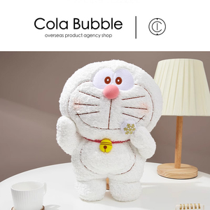 日本正品代购多啦a梦机器猫正版白色雪花叮当猫毛绒公仔玩偶抱枕