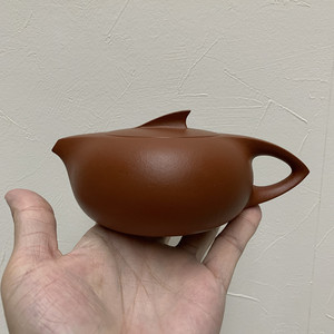 潮州明德园谢华监制朱砂泥红玫飚壶手拉壶紫砂壶朱泥壶大红袍