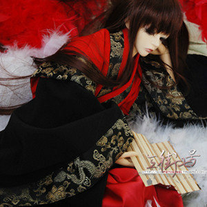 sd娃娃真人版 男古  黑红  支持换色 华丽古装 cosplay