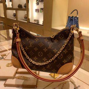 lv/路易威登女包boulogne老花牛角包链条腋下包单肩斜挎包m45832