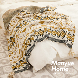 M.life A类针织毯 波西米亚空调毯沙发毯婴幼儿床上午睡毯子毛毯