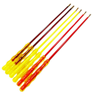 45厘米单头空竹抖杆 透明手柄斜孔铜头实心杆 竹节式水晶柄空竹杆