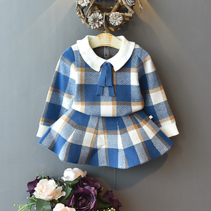 韩版童装2023秋装新款儿童洋气套装女童针织套裙宝宝毛衣裙两件套