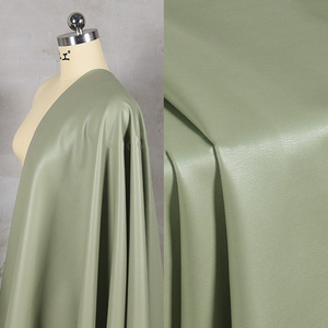 浅豆绿色pu软皮料柔软哑光皮革 软装机车外套皮夹克服装设计布料