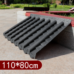 110*80cm单面一体新中式古建塑料雨搭装饰仿小青瓦仿古瓦雨棚防晒