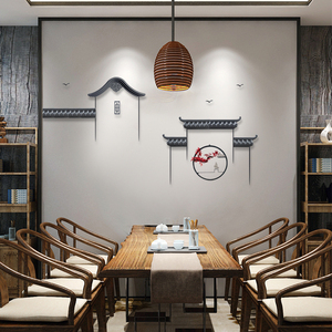 免打孔新款徽派马头墙仿古小屋檐墙面装饰复古壁饰客厅背景墙挂件