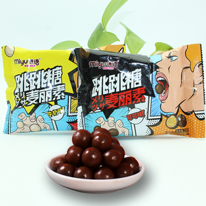 迷语跳跳糖麦丽素65g 牛奶味涂层型巧克力代可可脂豆儿童零食包邮