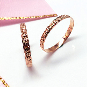 夏季 新款女士戒指真金18k彩金不褪色俄罗斯585紫金指环14k玫瑰金