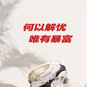 何以解忧唯有暴富中文字喜庆红色墙贴纸服装咖啡店铺节日墙面装饰