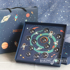 5盒装 12粒星空巧克力包装盒12粒星球宇宙宇航员巧克力礼盒
