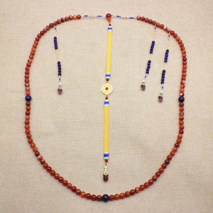 2厘米朝珠108颗红玛瑙色十八子念珠皇帝皇后影视同款复刻清故宫