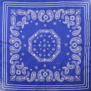 蓝色腰果花头巾