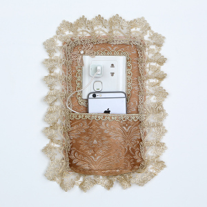 开关贴布艺面板欧式防尘罩蕾丝花边套子带兜开灯保护套插座长方形