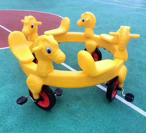 幼儿园儿童户外旋转脚踏车多人转转车四人转椅童车六人塑料旋转车