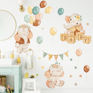 可爱床头气球儿童房卧室客厅彩色气球贴纸动物背景装饰墙贴贴纸