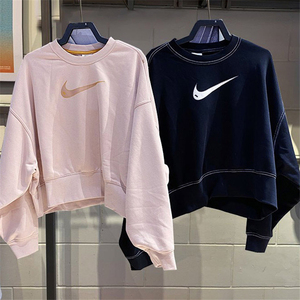 nike耐克大勾子logo圆领宽松套头衫卫衣女子新款运动外套do7212