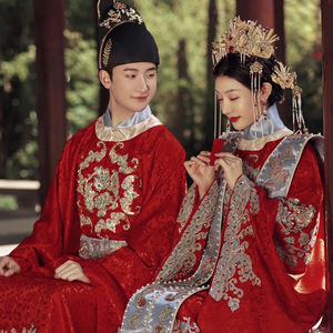 明制汉服结婚服古装嫁衣凤冠霞帔情侣套装男女中式礼服奢华高级感