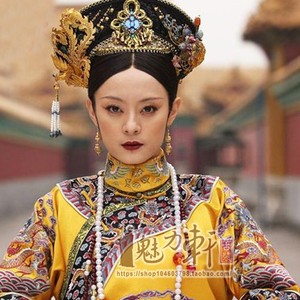 00知己表演服淘宝古装女宫女甄嬛满族旗袍装皇后妃子装清朝绣花格格