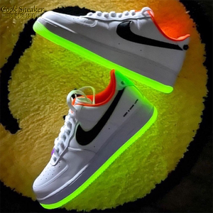 nike air force 1耐克空军一号男鞋黑白橙电玩夜光af1板鞋 do2333
