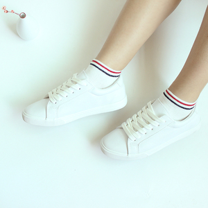 学院风袜子女船袜夏季运动学生两条杠全棉韩国条纹小白鞋短袜日系