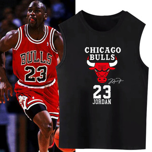 芝加哥公牛队飞人潮23号乔丹篮球新款篮球运动训练背心男t桖定制