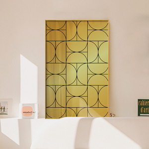 玄关镜面装饰画轻奢餐厅挂画客厅现代简约北欧高级感墙壁画回旋曲