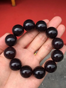 吉祥珠宝店天然缅甸琥珀黑加仑翁珀手串手镯手链,佩戴沉稳大气