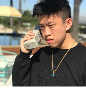 rich brian同款说唱嘻哈七哥潮流镶钻宝石吊坠项链男女潮配饰街头