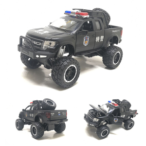 新款福特猛禽f150大脚皮卡警车仿真合金车模合金车玩具车模型