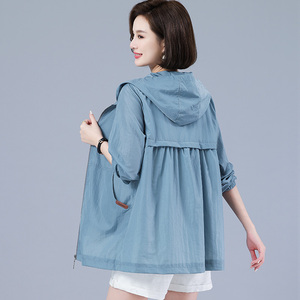 薄款防晒衣外套女中长款夏天早晚外穿夏季新款中年妈妈装宽松百搭