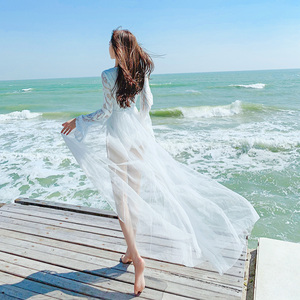 巴厘岛马尔代夫海南三亚沙滩裙女显瘦超仙泰国海边度假连衣裙套装