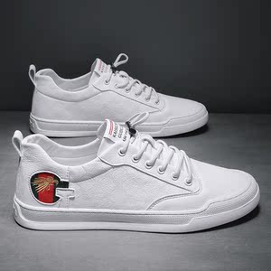 西装白色板鞋fashion奢侈品男鞋软皮小白鞋cucci白底休闲鞋男蒲田