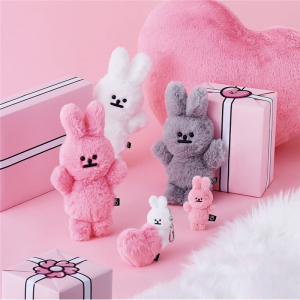 韩国buwon小众设计潮牌潮玩毛绒公仔娃娃公仔挂架水杯爱心抱枕