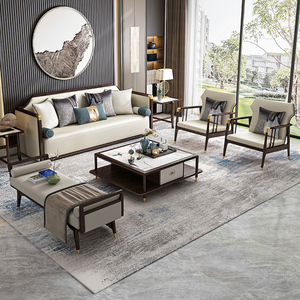 新中式实木沙发中式全实木乌金木现代客厅组合小户型轻奢简约家具