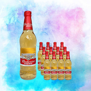 budweiser/百威纯生啤酒8度玻璃瓶装 500ml×12瓶整箱