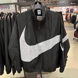 nike耐克男女休闲薄款大勾子logo梭织立领防风运动夹克外套dv1363