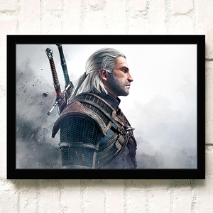 巫师3海报狂猎装饰挂画相框墙贴墙贴壁纸游戏白狼杰洛特希里周边