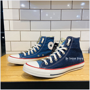 匡威converse all star新款拼接双面牛仔高帮男女帆布板鞋163965c