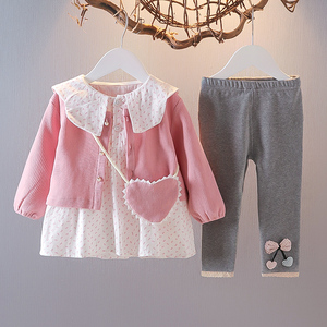 岁女童春装0女孩小孩子纯棉3套装4可爱儿童装5春天衣服1宝宝2潮4人