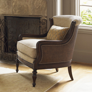 美式乡村实木编藤沙发椅欧式复古布艺单人休闲椅客厅扶手洽谈椅子